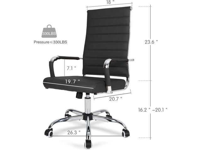 Home Office Chair Ribbed, Modern Leather Conference Room Chairs, Ergonomic Office Desk Chair, High Back Executive Computer Chair, Adjustable Swivel...