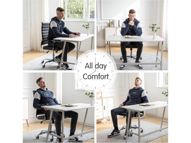 Home Office Chair Ribbed, Modern Leather Conference Room Chairs, Ergonomic Office Desk Chair, High Back Executive Computer Chair, Adjustable Swivel...