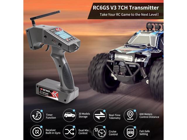 Radiolink RC6GS V3 7 Channels RC Transmitter and R7FG Gyro Receiver, 2.4GHz 600m RC Remote, Voltage Telemetry RC Controller and Receiver kit for...
