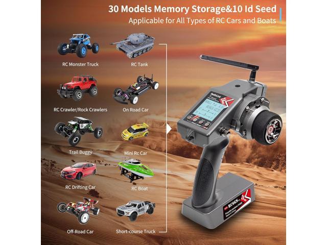 Radiolink RC6GS V3 7 Channels RC Transmitter and R7FG Gyro Receiver, 2.4GHz 600m RC Remote, Voltage Telemetry RC Controller and Receiver kit for...