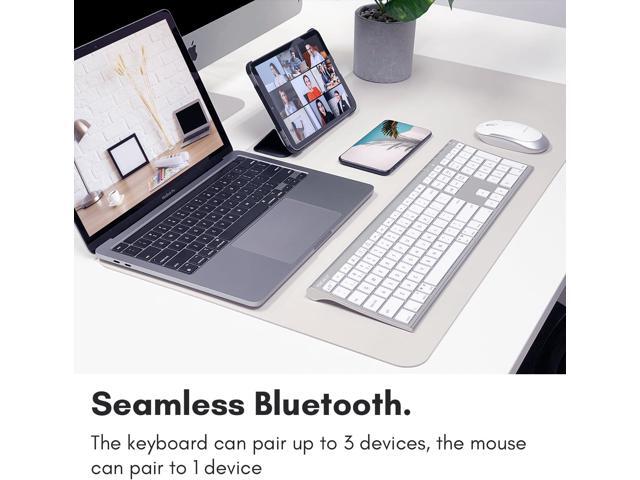 Macally Premium Bluetooth Keyboard and Mouse for Mac Compatible Wireless Apple Keyboard and Mouse Combo (110 Keys Multi-Device Rechargeable) for...