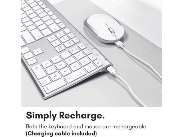 Macally Premium Bluetooth Keyboard and Mouse for Mac Compatible Wireless Apple Keyboard and Mouse Combo (110 Keys Multi-Device Rechargeable) for...