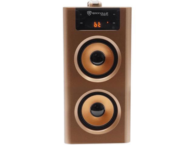 Rockville RHB70 Home Theater Compact Powered Speaker System, Bluetooth/USB/SD/FM, 4' Subwoofer, 2.1 Channel, 100W Peak, Cherry Wood Finish, for...