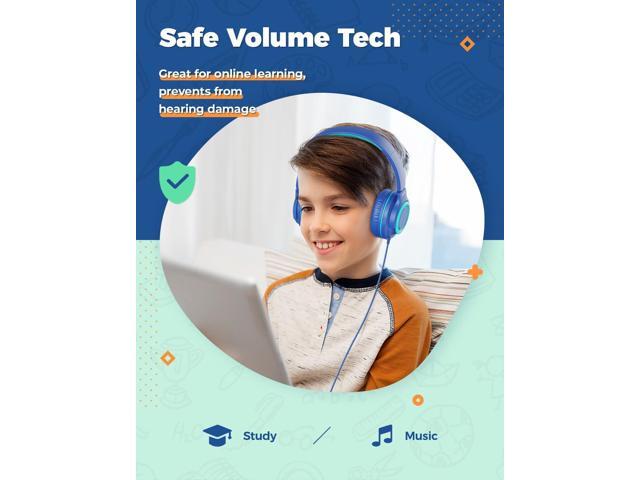 iClever 2Pack Kids Headphones with Sharing Splitter - 94dB Safe Volume Limited - HS22 Wired Headphones for Kids Teens, Tangle-Free 3.5mm Jack...