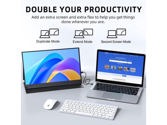 Unew 15.6 inch 4K Ultra Clearscreen HD Portable Gaming Monitor Screen USB-C HDMI Compatible External for Xbox Switch PS 4 Laptop Phone Office Work...