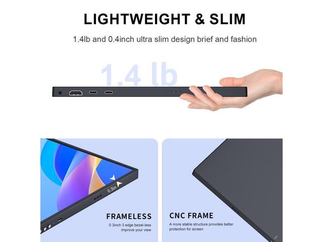 Unew 15.6 inch 4K Ultra Clearscreen HD Portable Gaming Monitor Screen USB-C HDMI Compatible External for Xbox Switch PS 4 Laptop Phone Office Work...