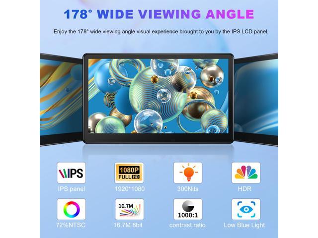 Unew 15.6 inch Touchscreen Monitor 1080P IPS Screen Built-in Speakers Industrial with 75*75mm VESA HDMI DVI VGA For Office Game Second Monitor...