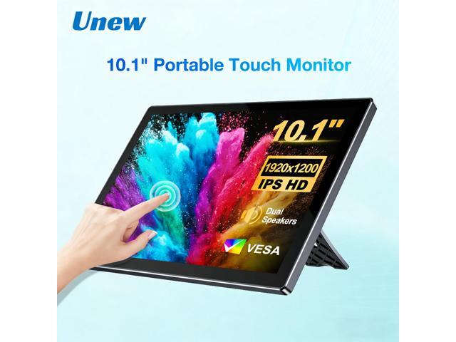 Unew 10.1 Inch 1920×1200 IPS Touch Portable Monitor, 5Point Capacitive Touch HDMI TypeC Display with Dual Speakers & VESA Mount