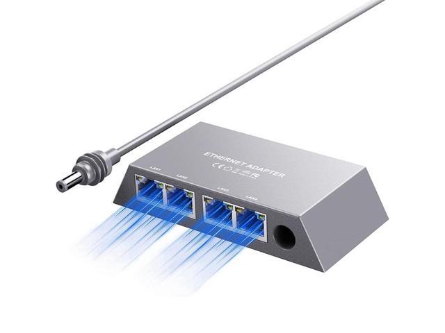 Unew 4 Port Gigabit Ethernet Adapter Compatible with Starlink Gen3 Starlink Mini 1000Mbps LAN Splitter Network Extender for Surveillance Camera...