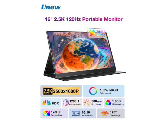 16 inch 2.5K 120Hz Portable Monitor IPS 100% sRGB with HDMI/Type-C/Speakers