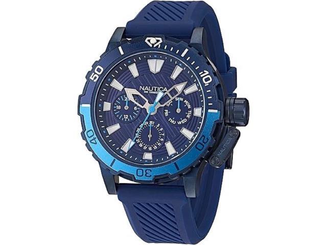 Nautica Men's NAPGLAS35 'Glenrock' Blue Silicone Silicone Multifunction Watch