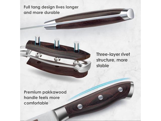 SHAN ZU 16-Piece Japanese Knife Set - High Carbon Stainless Steel Kitchen Knife Set with Block and Sharpener