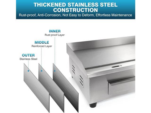 IRONWALLS Commercial Electric Griddle 22, 3000W Electric Flat Top Griddle Grill Indoor with 122~572 Adjustable Temperature Control, Non-stick...
