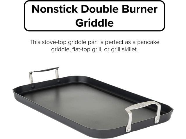 Viking Culinary Hard Anodized Nonstick Double Burner Griddle, Ergonomic Stay-Cool Handles, Oven Safe, Works on Electronic, Ceramic, and Gas...