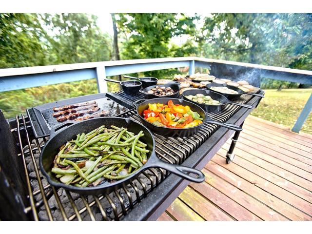 Lodge L9OG3 Cast Iron Round Griddle, Pre-Seasoned, 10.5-inch