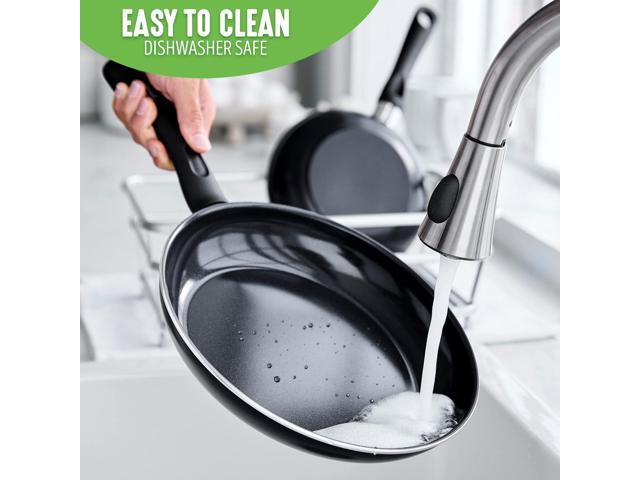 GreenLife Soft Grip Diamond Healthy Ceramic Nonstick 11' Griddle Pan, PFAS-Free, Dishwasher Safe, Black
