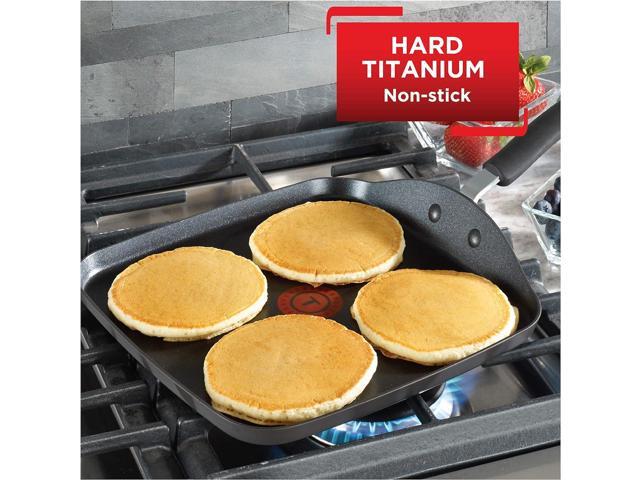 T-fal Ultimate Hard Anodized Nonstick Griddle 10.25 Inch Oven Broiler Safe 500F Cookware, Pots and Pans, Dishwasher Safe Grey