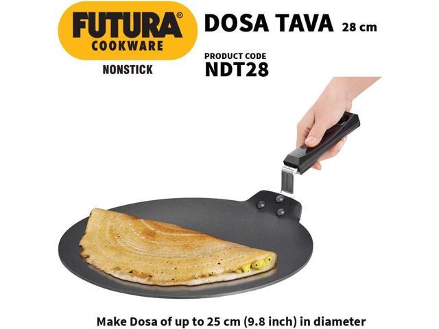 Hawkins Futura 28 cm Dosa Tava, Non Stick Dosa Tawa, Small Dosa Tawa (NDT28) (Black)