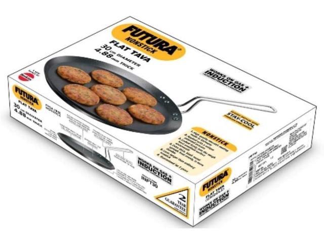 Hawkins Futura Induction Compatible Nonstick Flat Tava 30 cm, 4.88 mm (Black)