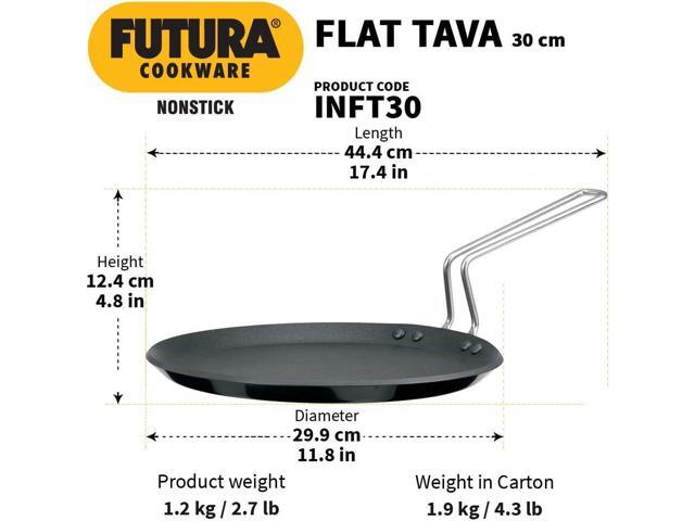 Hawkins Futura Induction Compatible Nonstick Flat Tava 30 cm, 4.88 mm (Black)