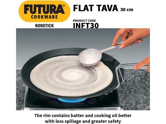 Hawkins Futura Induction Compatible Nonstick Flat Tava 30 cm, 4.88 mm (Black)