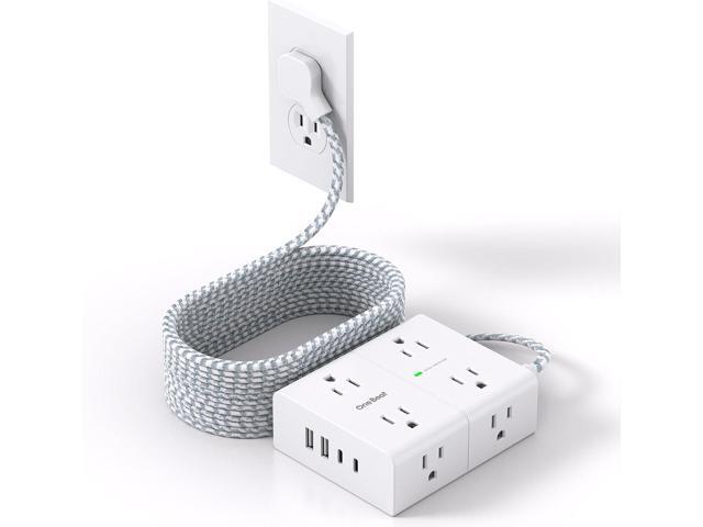 Surge Protector Power Strip 15 Ft Cord, Ultra Thin Flat Extension Cord with 8 Outlets 4 USB Ports(2 USB C), Flat Plug Power Strip, 15 Ft Long...