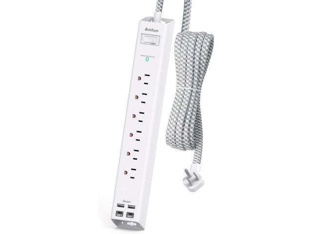 Power Strip Surge Protector with USB C - Flat Plug Extension Cord with 6 AC Outlets 4 USB (2 USB C), Wall Mount, 5ft, 900 J, Multi Plug Outlet...