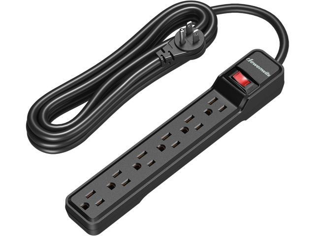 DEWENWILS 6-Outlet Power Strip Surge Protector, 15FT Long Extension Cord, Low Profile Flat Plug, 15 Amp Circuit Breaker, 500 Joules, Wall Mount,...