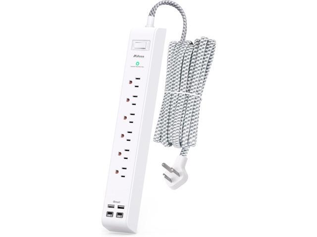 Surge Protector Power Strip 10 ft with 4 USB Ports 2 USB-C 6 AC Outlets, Flat Plug Extension Cord, USB Charging Station, Wall Mountable for Home,...