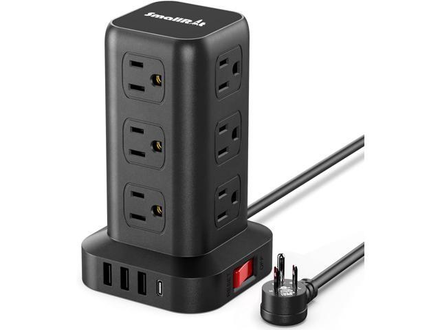 Extension Cord with Multiple Outlets, Surge Protector Power Strip Tower, 12 AC 4 USBSurge Protector Tower 6.5FT Overload Protection for Home Office
