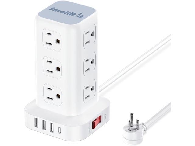 Tower Surge Protector Power Strip with 12 Outlets 4 USB (1 USB C), 6.5Feet Extension Cord with Multiple Outlets, Charging Station, Power Strip...