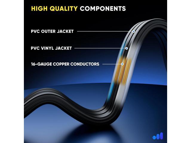 Maximm Extension Cord (6 Feet) 1 Outlet Flat Wire, 3-Prong 45° Angled Flat Plug, 16 AWG Power Cord - UL Certified (Black)