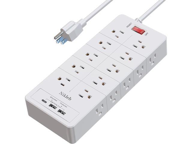 Power Strip Surge Protector 23 in 1, 6ft Extension Cord with 3 USB Ports Smart 3.1A, Multiple Outlet Adapter 20 Outlets, Outlet Extender Cord...