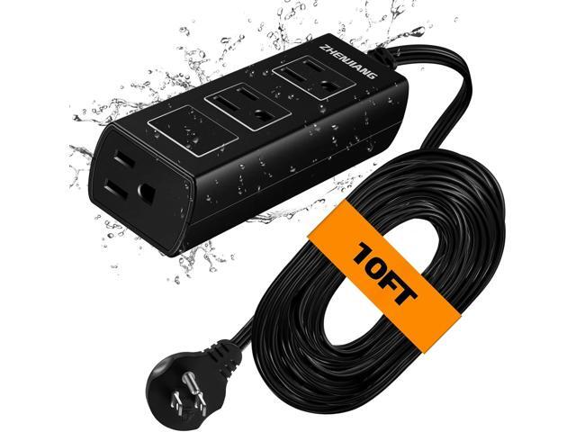 Outdoor Extension Cord Waterproof, Heavy Duty Extension Cord, Long Extension Cord, Outdoor Power Strip Waterproof Surge Protector, Water & Weather...