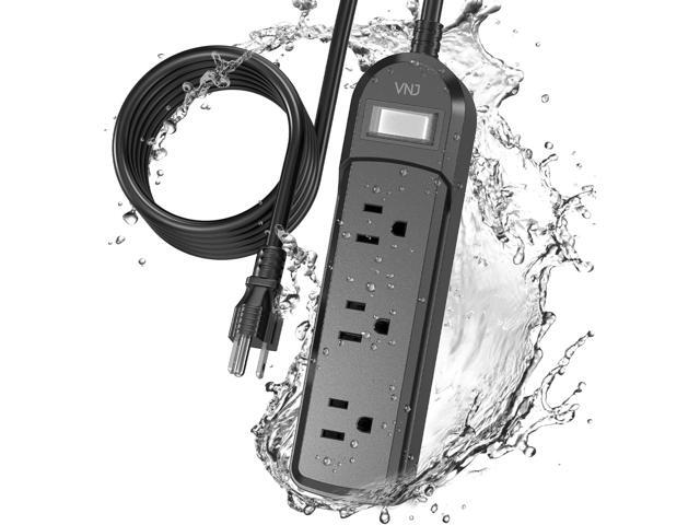 Outdoor Power Strip Weatherproof, 10 FT Outdoor Extension Cord 3 Outlets 1875W Overload Protection, Shock Prevention Surge Protector Power Strip...