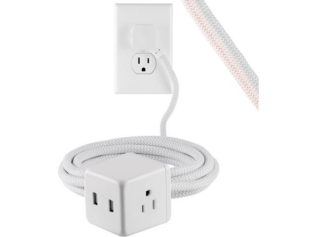 Cordinate Cube Extension Cord, 10Ft, 3-Outlet Flat Plug Extension Cord, Cube Extension Cord with Multiple Outlets, 3 Prong Cube Extension Cord, 2...