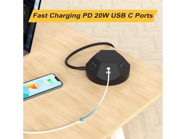 Power Strip Tower with PD 20W USB C Ports, Surge Protector with 4 Outlet and 4 USB Ports, 6.56 FT Extension Cord Power Tower Charging Station for...