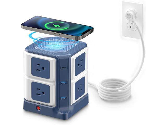 PD 20W USB C Power Strip with Wireless Charger BESTEK 8-Outlet Surge Protector and 30W 3-Port USB Charging Dock Station,4000 Joules,ETL Listed,Dorm...