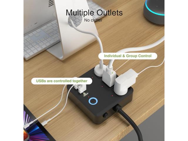 GHome Smart Power Strip, 3 USB Ports and 3 Individually Controlled Smart Outlets, WiFi Surge Protector Works with Alexa Google Home, Home Office...