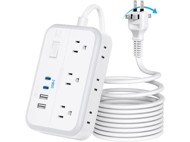 NTONPOWER Extension Cord 15 FT, 1875W Two Prong to Three Prong Outlet Adapter, 1080 Joules Surge Protector Power Strip, Rotating Plug 2 Prong...