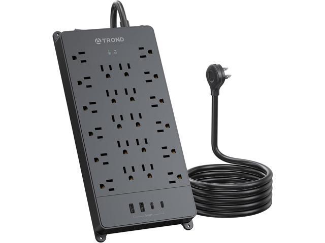 TROND Surge Protector Power Strip, 22 Widely Spaced Outlets with USB Ports, Wall Mount, 4000 Joules, ETL Listed, 15 ft Flat Plug Heavy Duty...