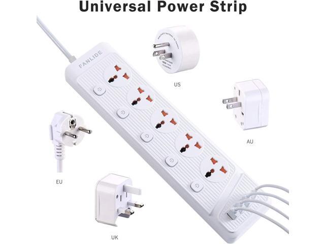 Universal Power Strip with USB C, 5 Outlets 3 USB and 1 USB C Ports, 6.5ft Power Cord Circuit Breaker