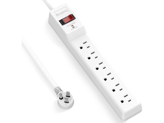 Power Strip Surge Protector 6FT, 6 Outlets, 980 Joules, Flat Plug Extension Cord with Multiple Outlets, ETL Listed, 14AWG Heavy Duty, Wall...