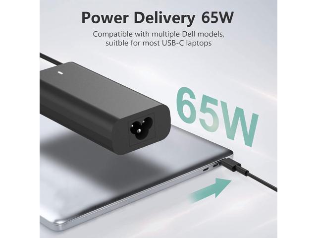 65W USB-C Laptop Charger for Dell Latitude 5285 5289 5290 7212 7275 7285 7290 7390 7420 Dell XPS 13 9350 9360 9365 9370 9380 Chromebook 3100 3400...