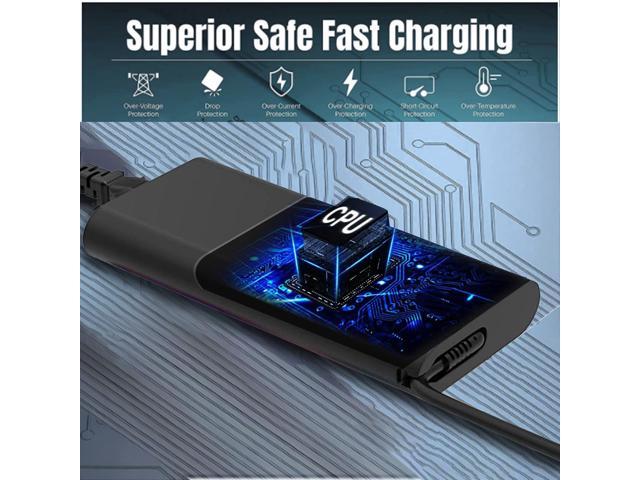New Slim for HP 65W Laptop Charger USB C,Replacement for HP Envy X360,Spectre X360,Elitebook x360,HP Computer Chromebook,Zbook,Elite...