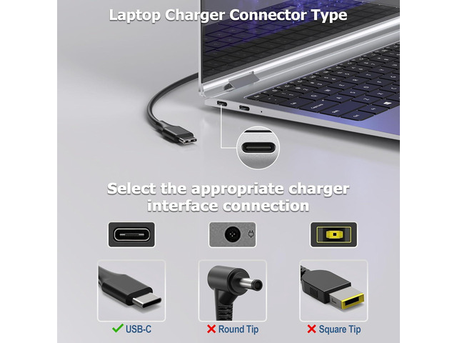 65W Laptop Charger USB C Compatible with Lenovo ThinkPad X1 X13 T14 T15 E14 E15 T480s T490 E480 Yoga 7i 9i Thinkbook 13s 14 15 16 Plus G4 65W 45W...