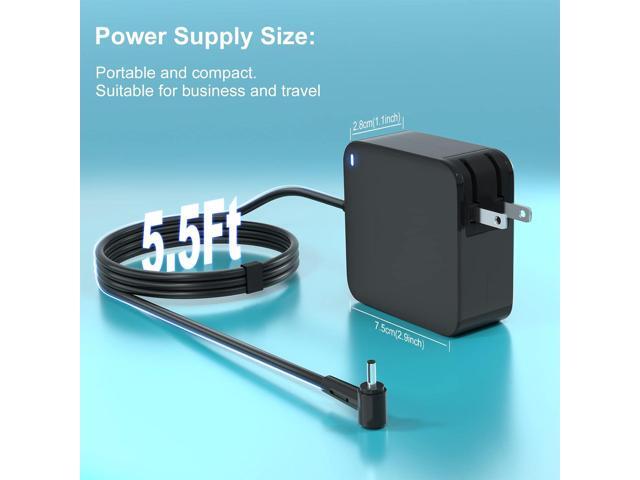 Charger Compatible with Gateway Laptop GWTN156-2BL GWTN141-4BK GWNR71517-BL GWNC31514-BK, 19V 3.42A Power Supply Cord