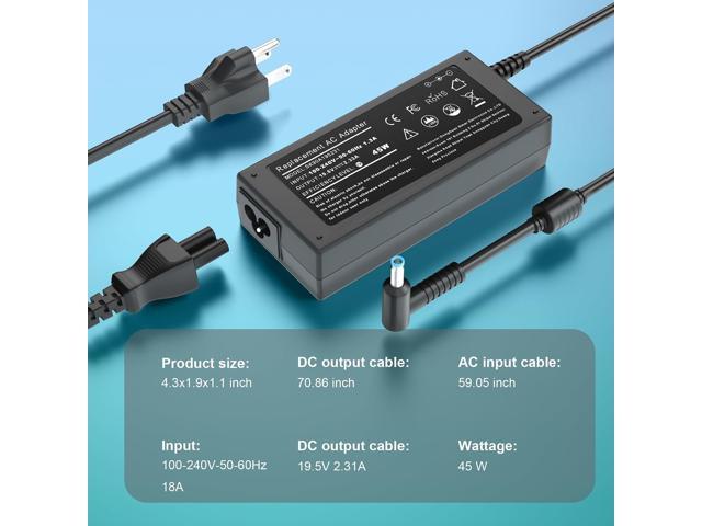 45W 19.5V 2.31A AC Adapter Compatible with HP Pavilion X360 11 13 15, Stream 13 11 14; Envy X360 13 15, Elitebook 830 840 850 G3 G4 G5 G6, Zbook...