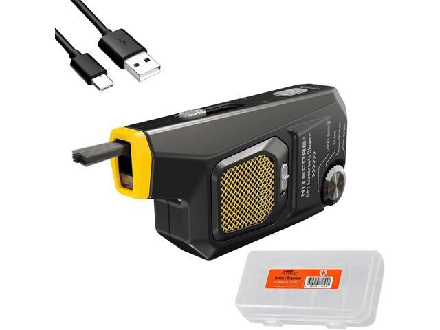 Nitecore BlowerBaby BB2 USB Rechargeable Electronic Air Duster Blower for Camera, Keyboard, Laptop Cleaning with Built-in LED, Include Cable Organizer