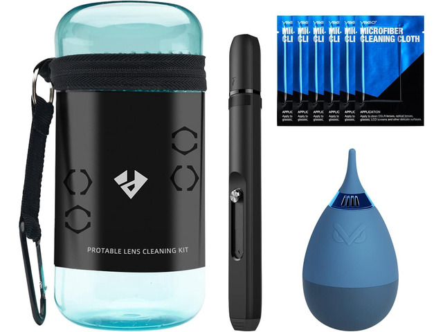 VSGO 11-in-1 Camera Lens Cleaning Kit Air Blower, Lens Cleaning Pen, Microfiber Cleaning Cloth Included, Camera Cleaning Kit for Mirrorless and...